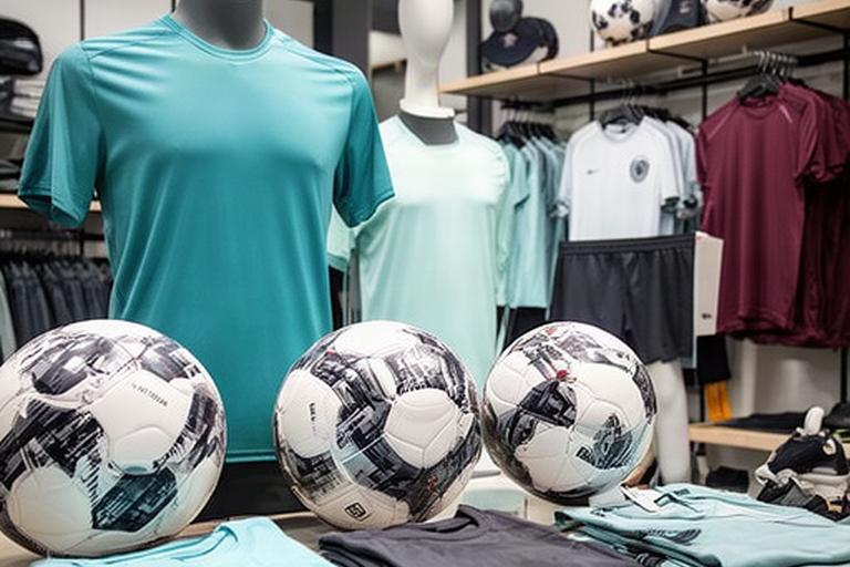Voetbalshirts en ballen in een overzichtelijke winkelpresentatie van H&S Movement